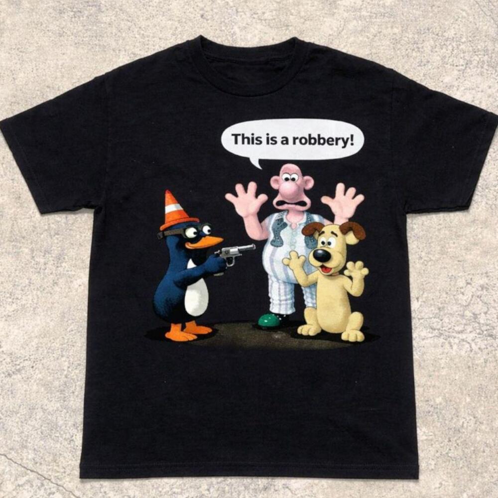 Wallace And Gromit Playful Y2K Graphic T Shirt Gildan Reprinted
